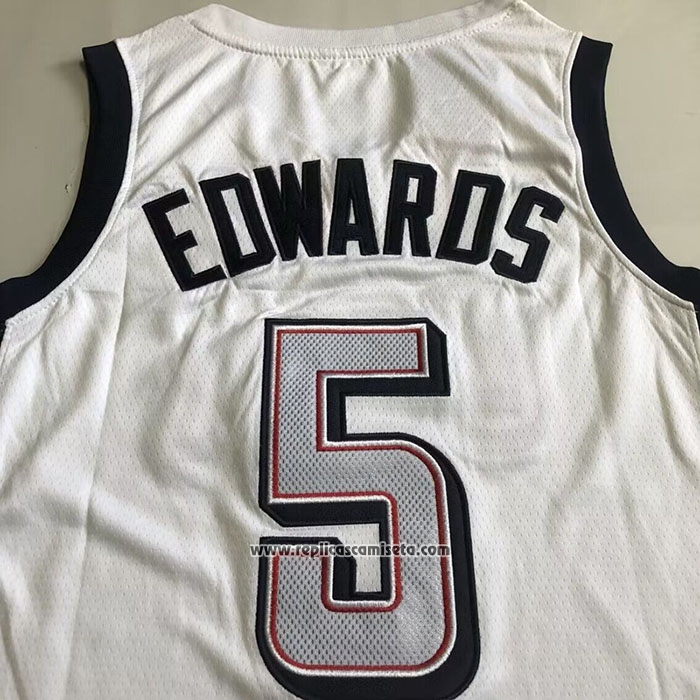Camiseta USA 2024 Anthony Edwards #5 Blanco